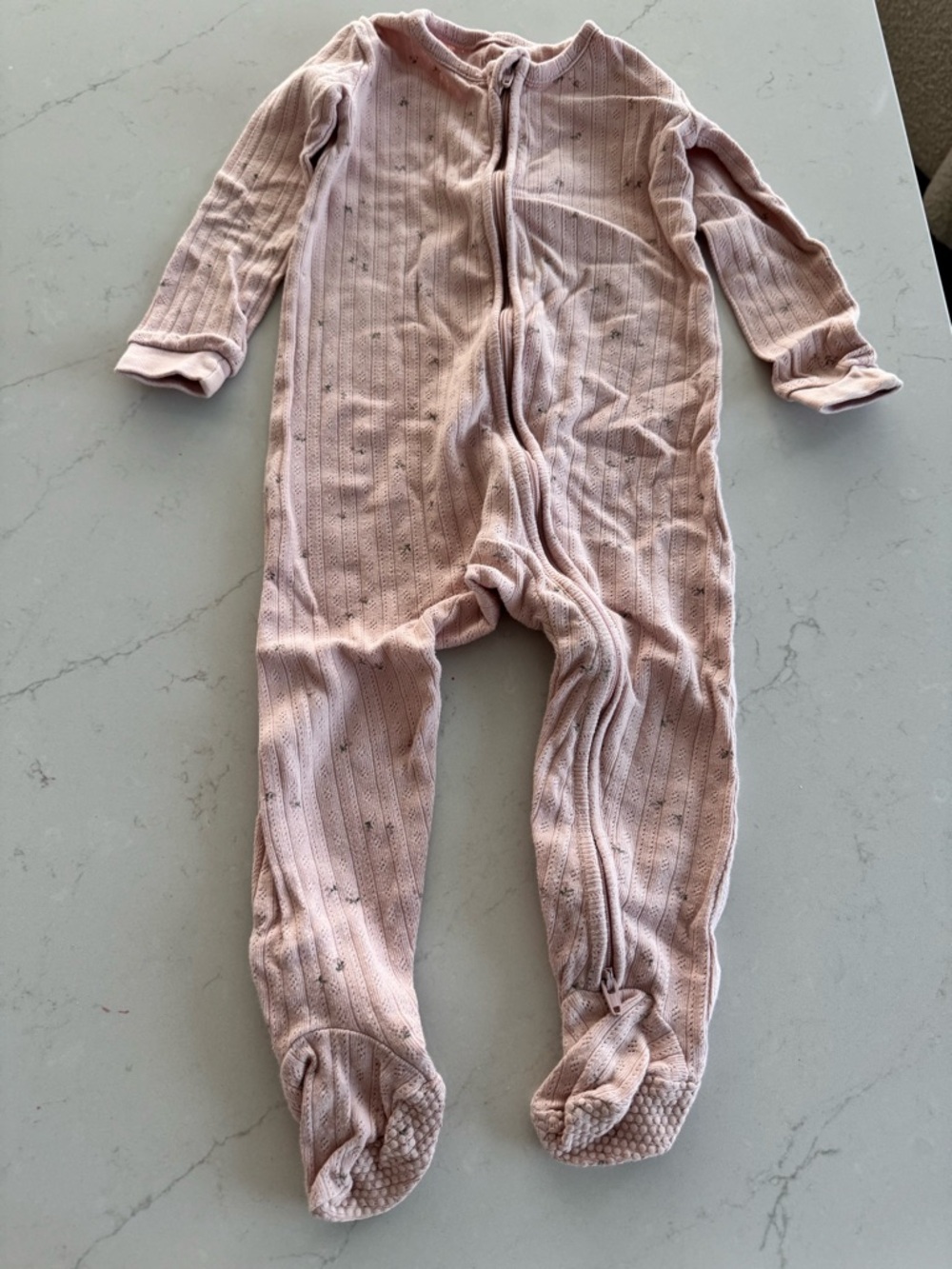 Colored Organics Cream Footed Bi-Zipper Sleeper